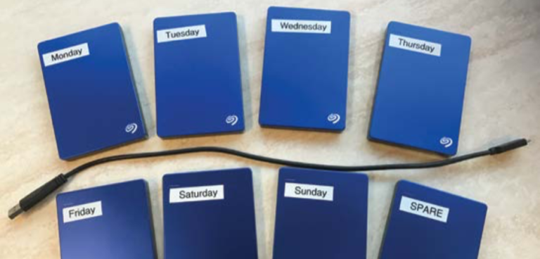 hard drives marked by day of the week